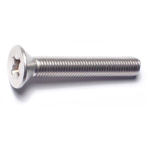 Midwest Fastener 5/16"-24 x 2 in Phillips Flat Machine Screw, Plain Stainless Steel, 4 PK 79072